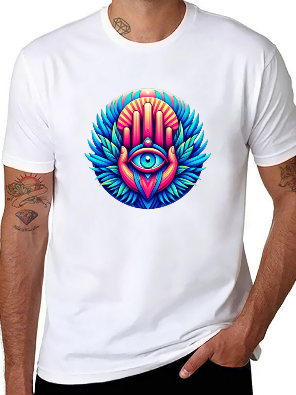 Eye Hand Graphic Tee - Black Cotton Blend