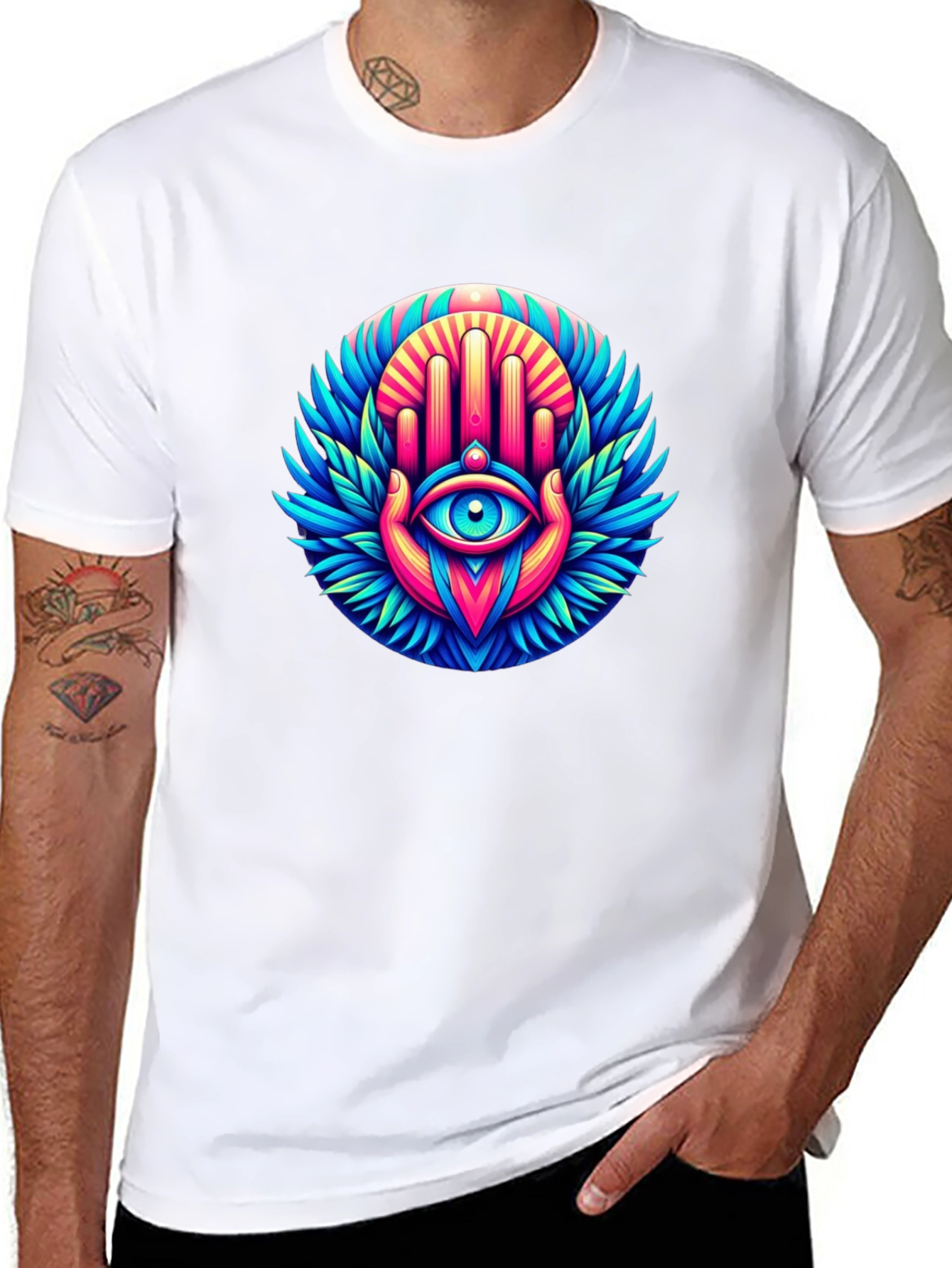 Eye Hand Graphic Tee - Black Cotton Blend