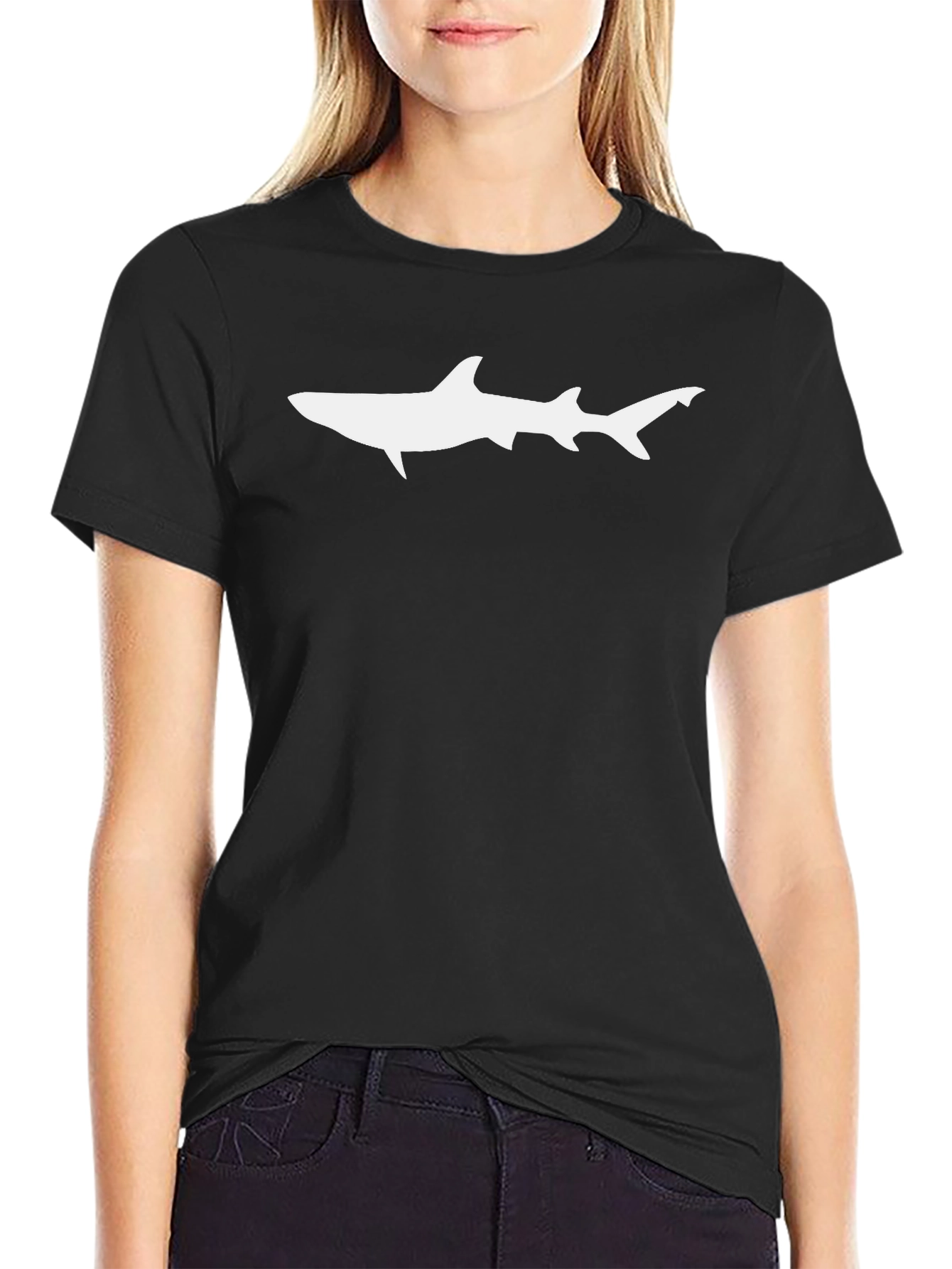 Shark Graphic Tee - Cool Black Cotton T-Shirt