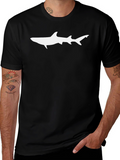 Shark Graphic Tee - Cool Black Cotton T-Shirt