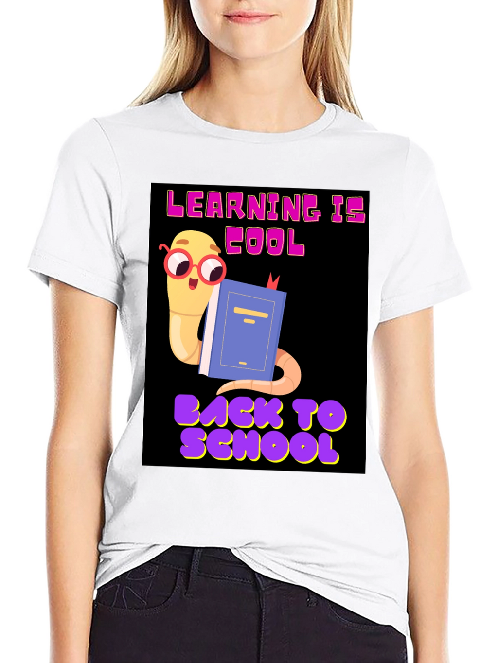 Cool Worm Reading Book T-Shirt