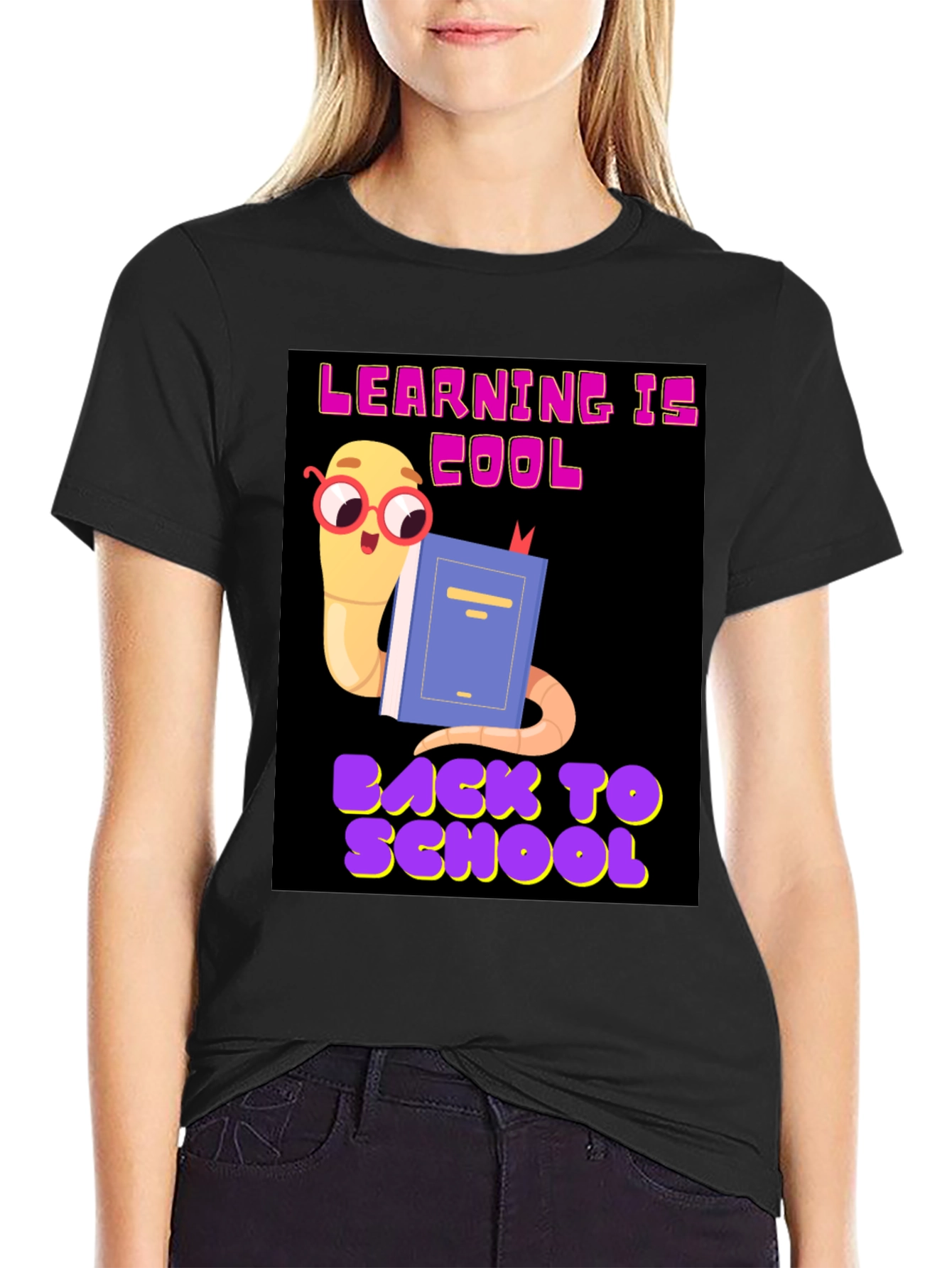 Cool Worm Reading Book T-Shirt