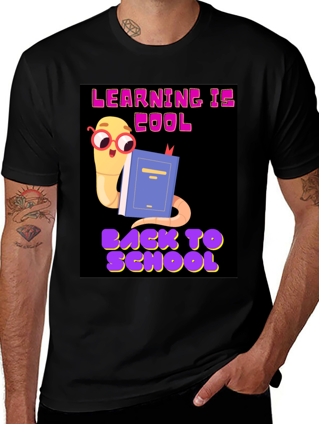 Cool Worm Reading Book T-Shirt