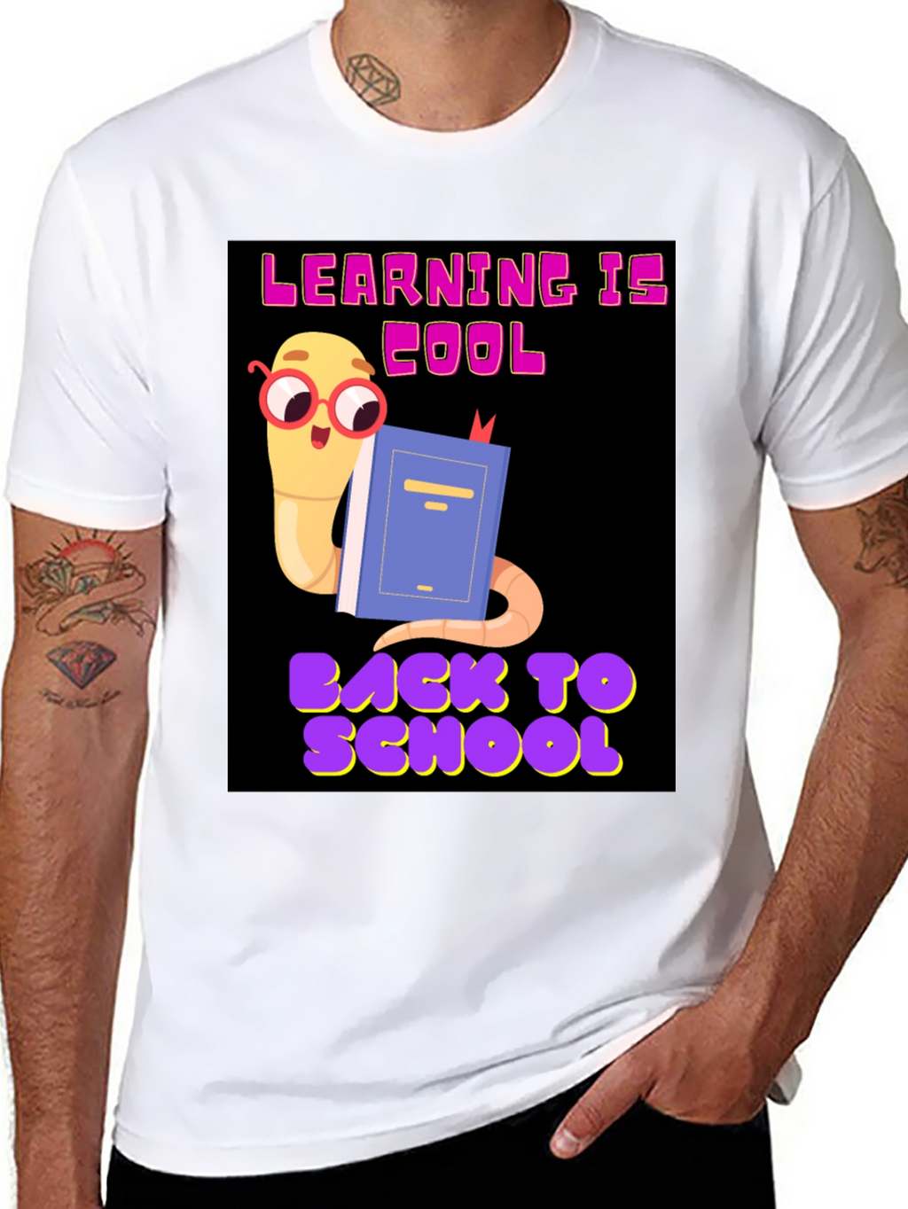 Cool Worm Reading Book T-Shirt
