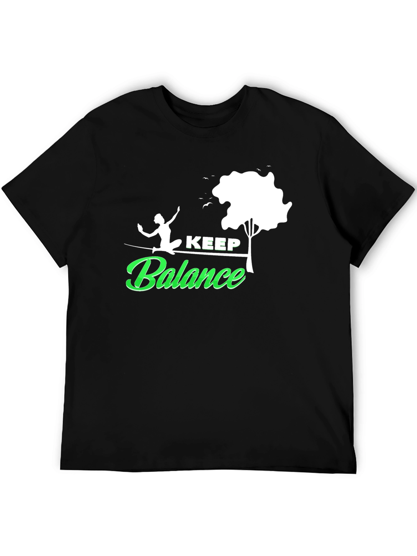 Keep Balance Graphic Black T-Shirt
