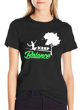 Keep Balance Graphic Black T-Shirt