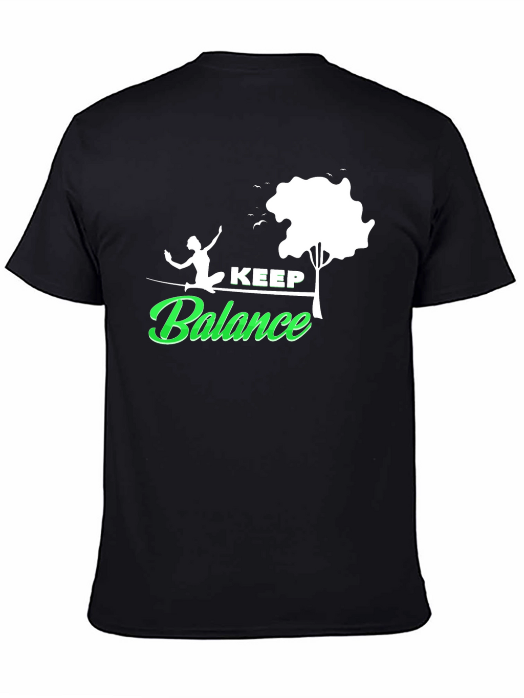 Keep Balance Graphic Black T-Shirt