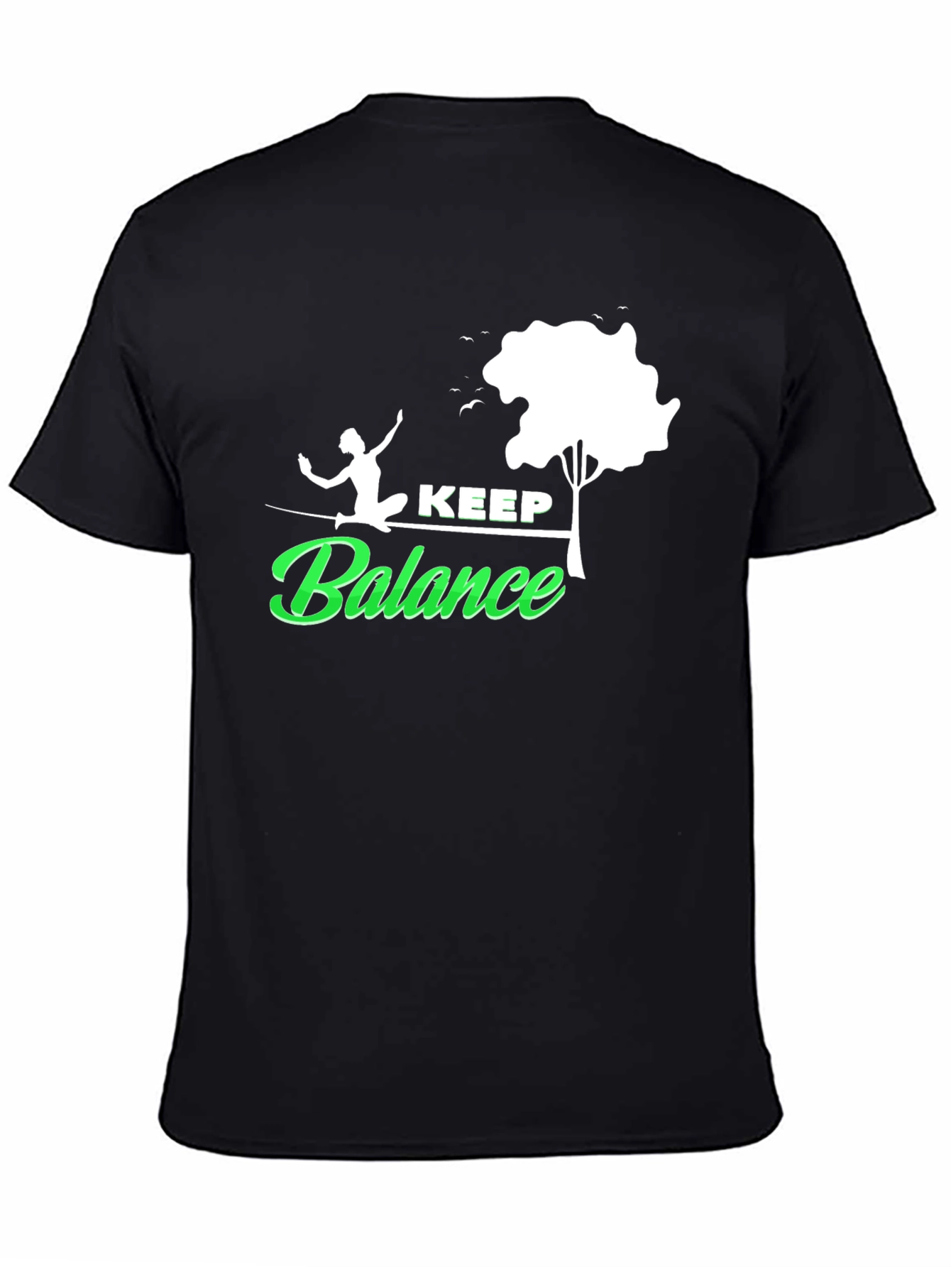 Keep Balance Graphic Black T-Shirt
