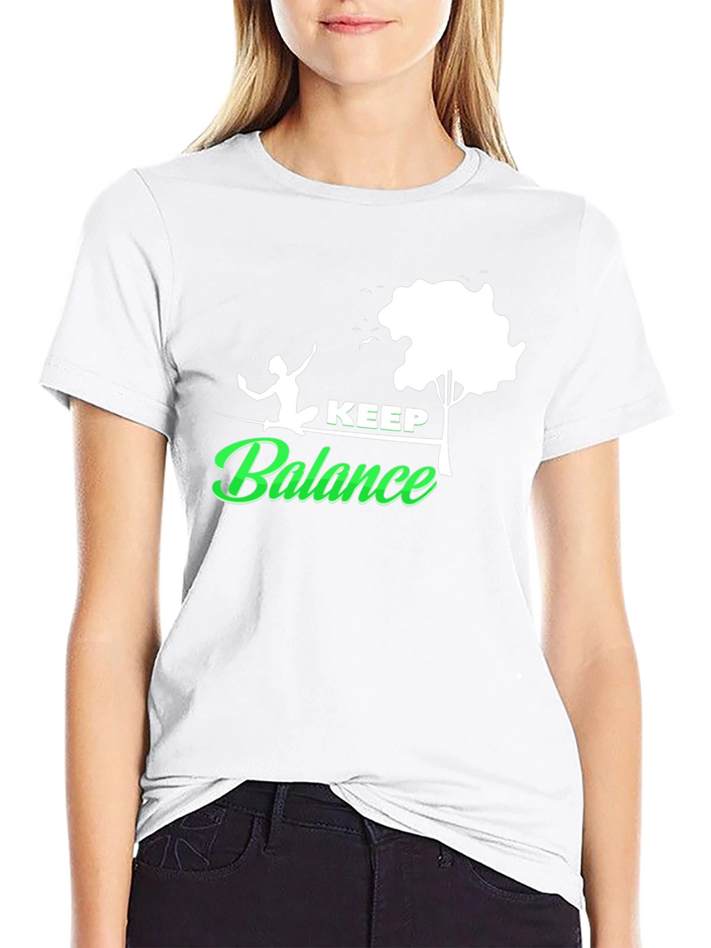 Keep Balance Graphic Black T-Shirt