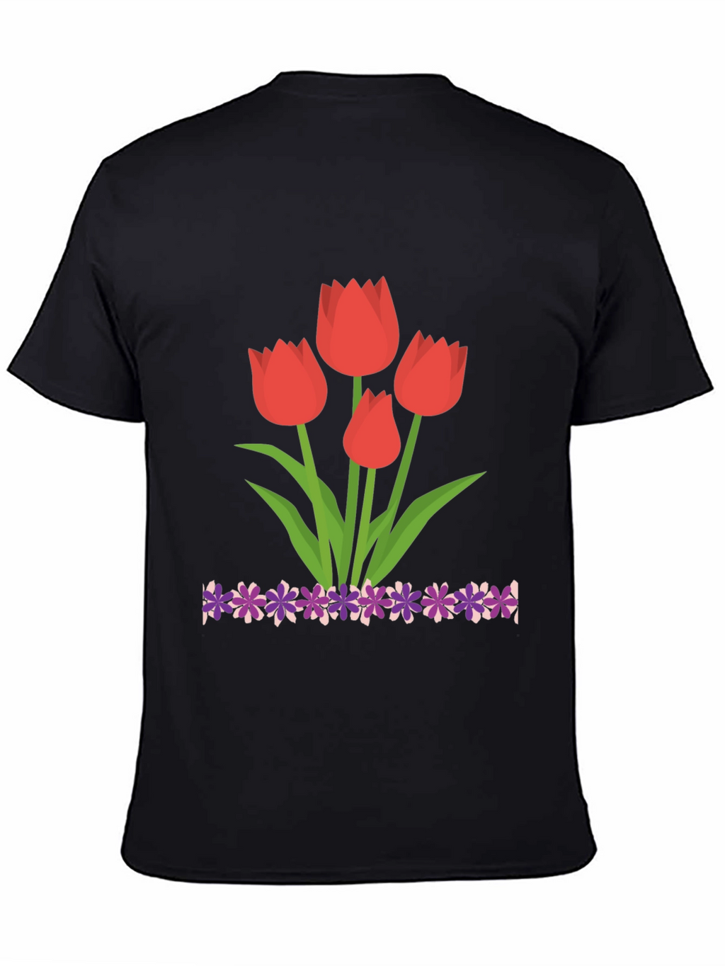 Tulip Graphic Black T-Shirt