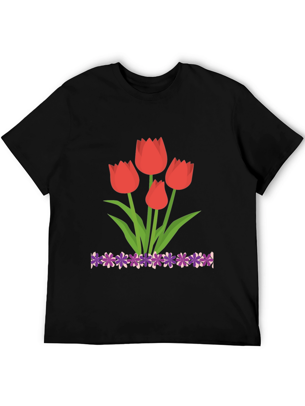 Tulip Graphic Black T-Shirt