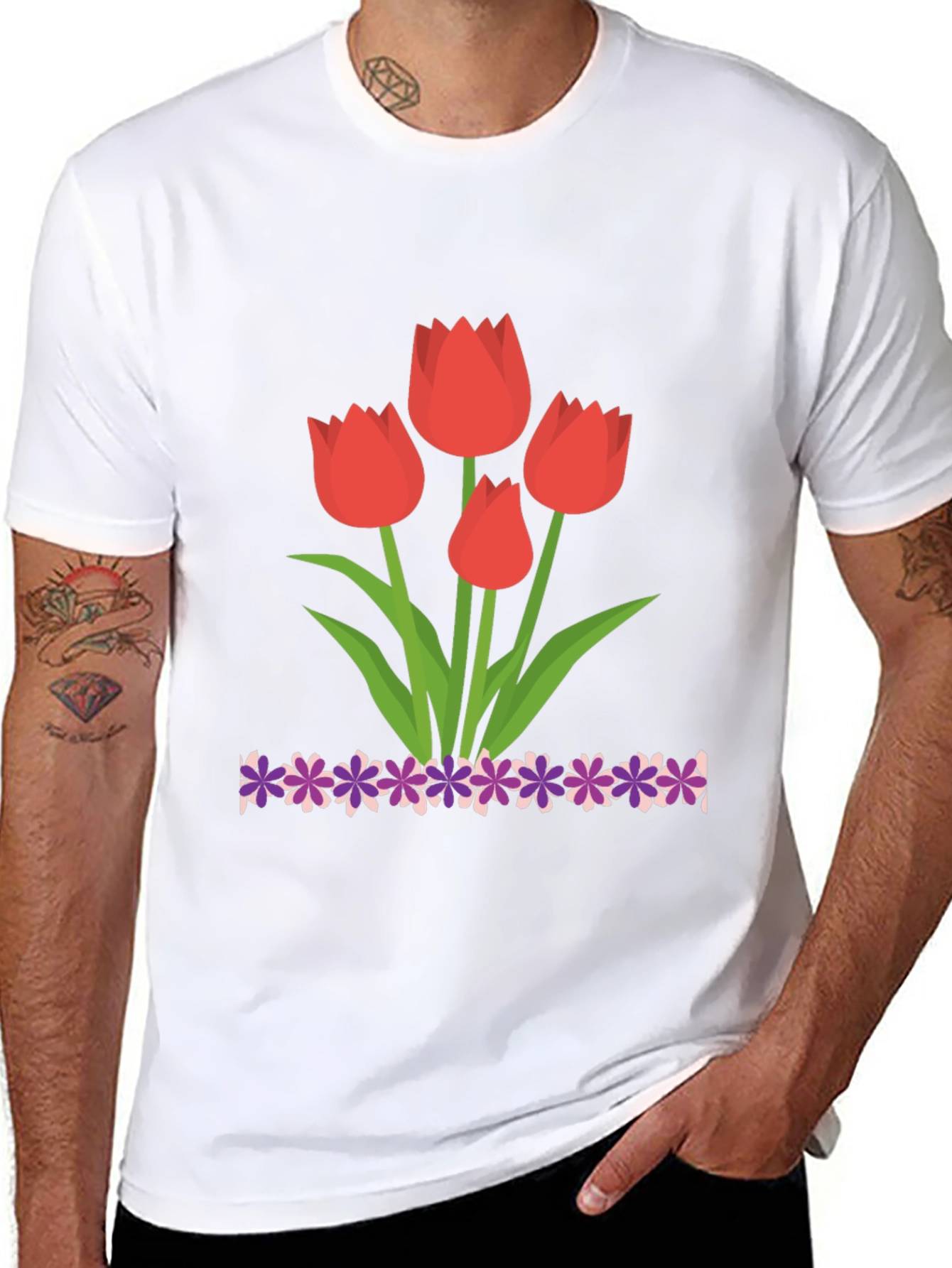 Tulip Graphic Black T-Shirt