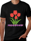 Tulip Graphic Black T-Shirt