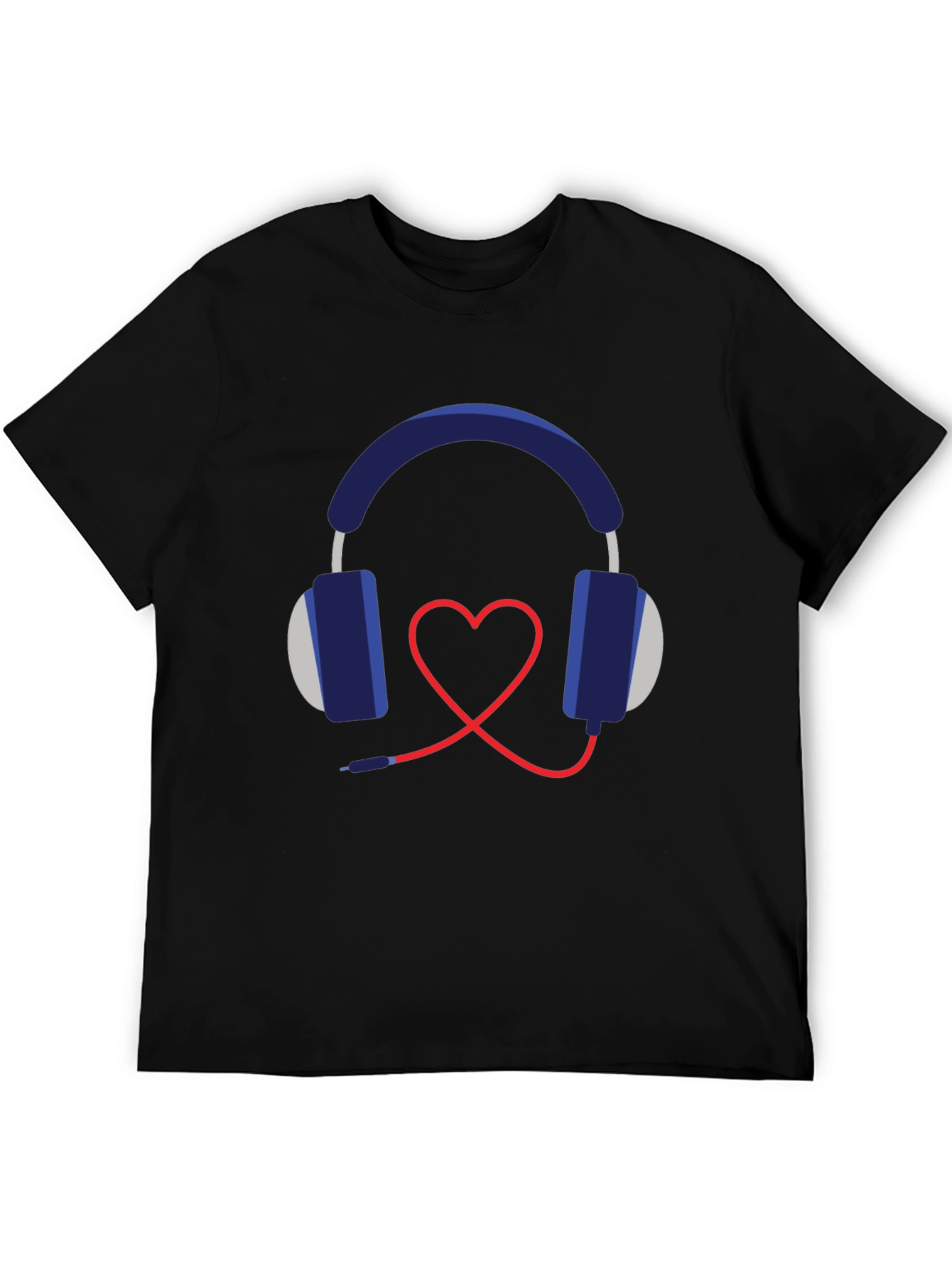 Heart Headphones Graphic T-Shirt - Music Lover Tee