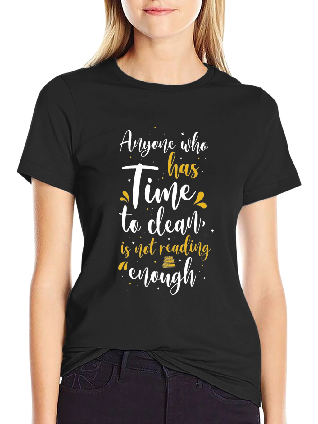 Funny Reader T-Shirt - Cleaning vs. Reading