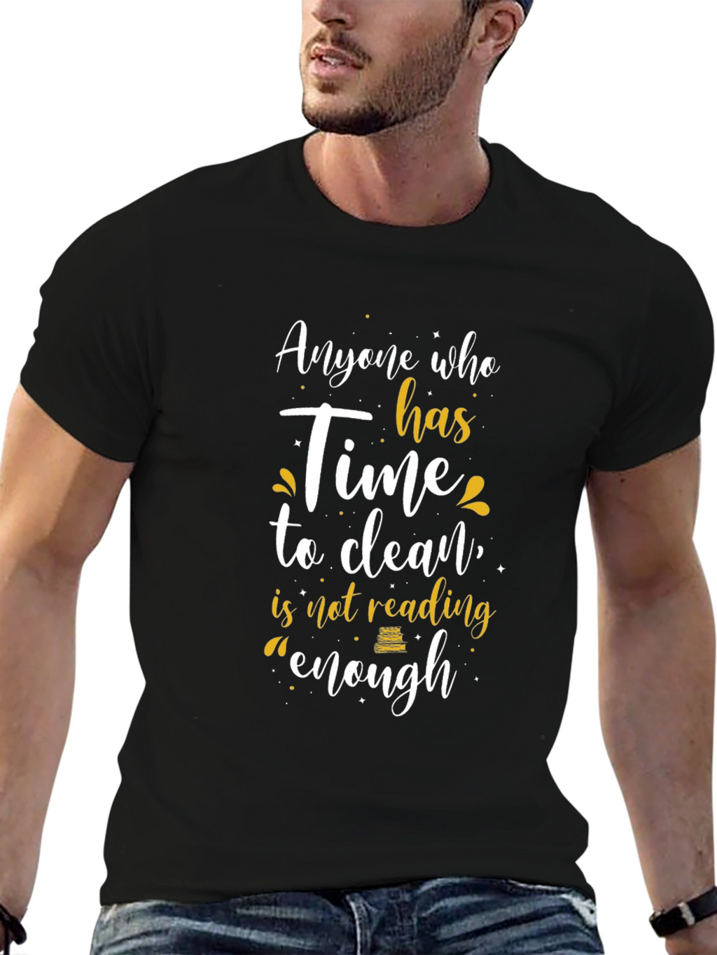 Funny Reader T-Shirt - Cleaning vs. Reading