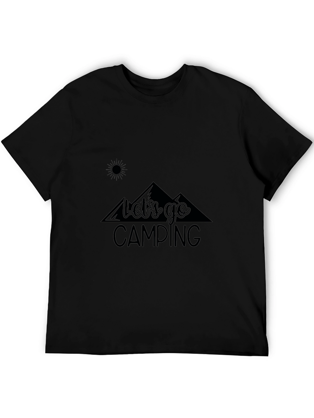 Lets Go Camping Black Graphic T-Shirt