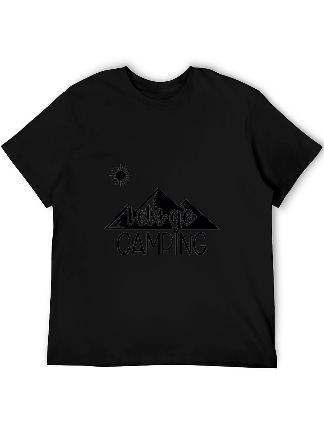Lets Go Camping Black Graphic T-Shirt