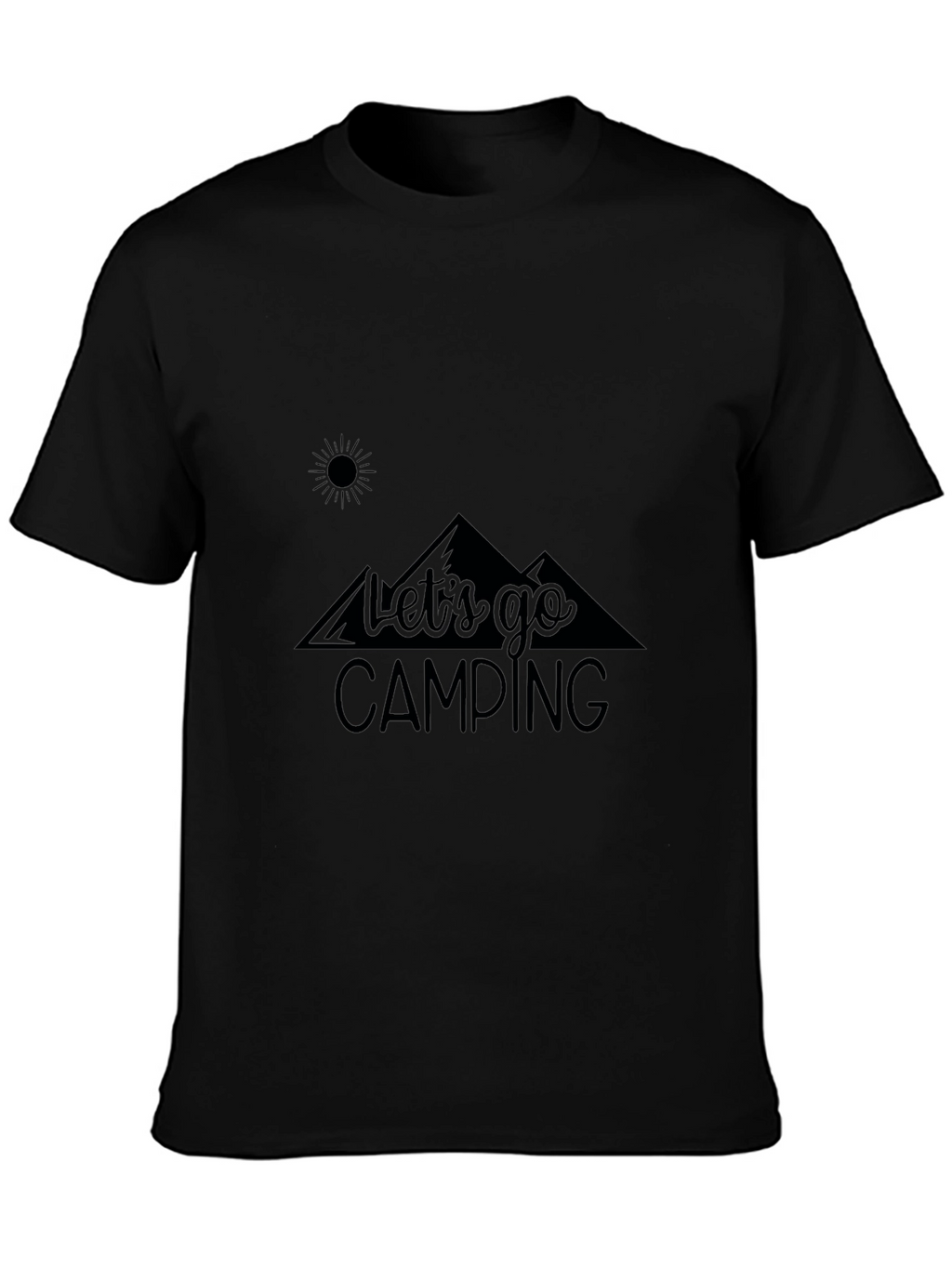 Lets Go Camping Black Graphic T-Shirt