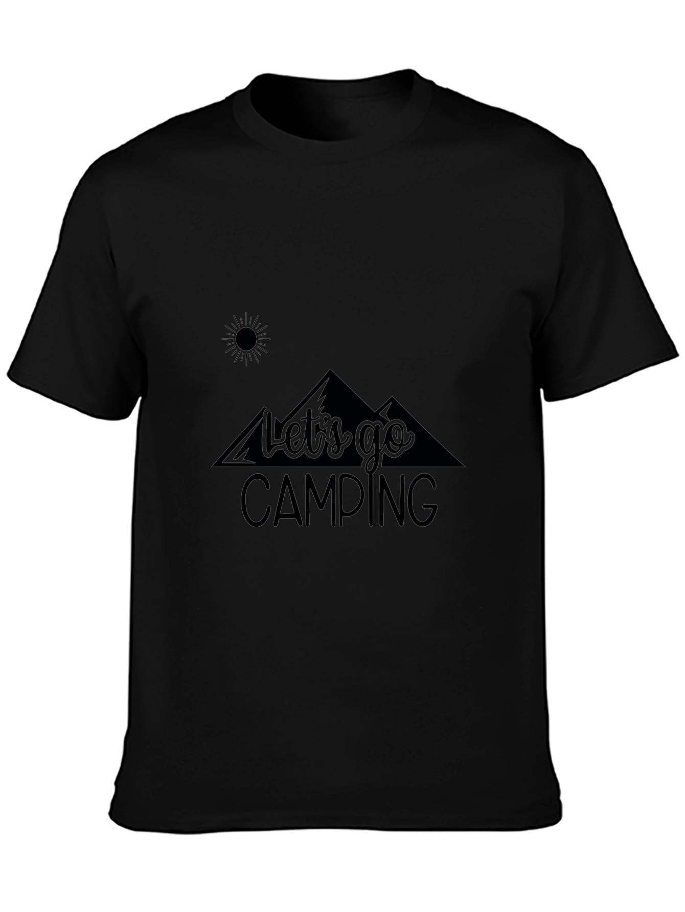 Lets Go Camping Black Graphic T-Shirt