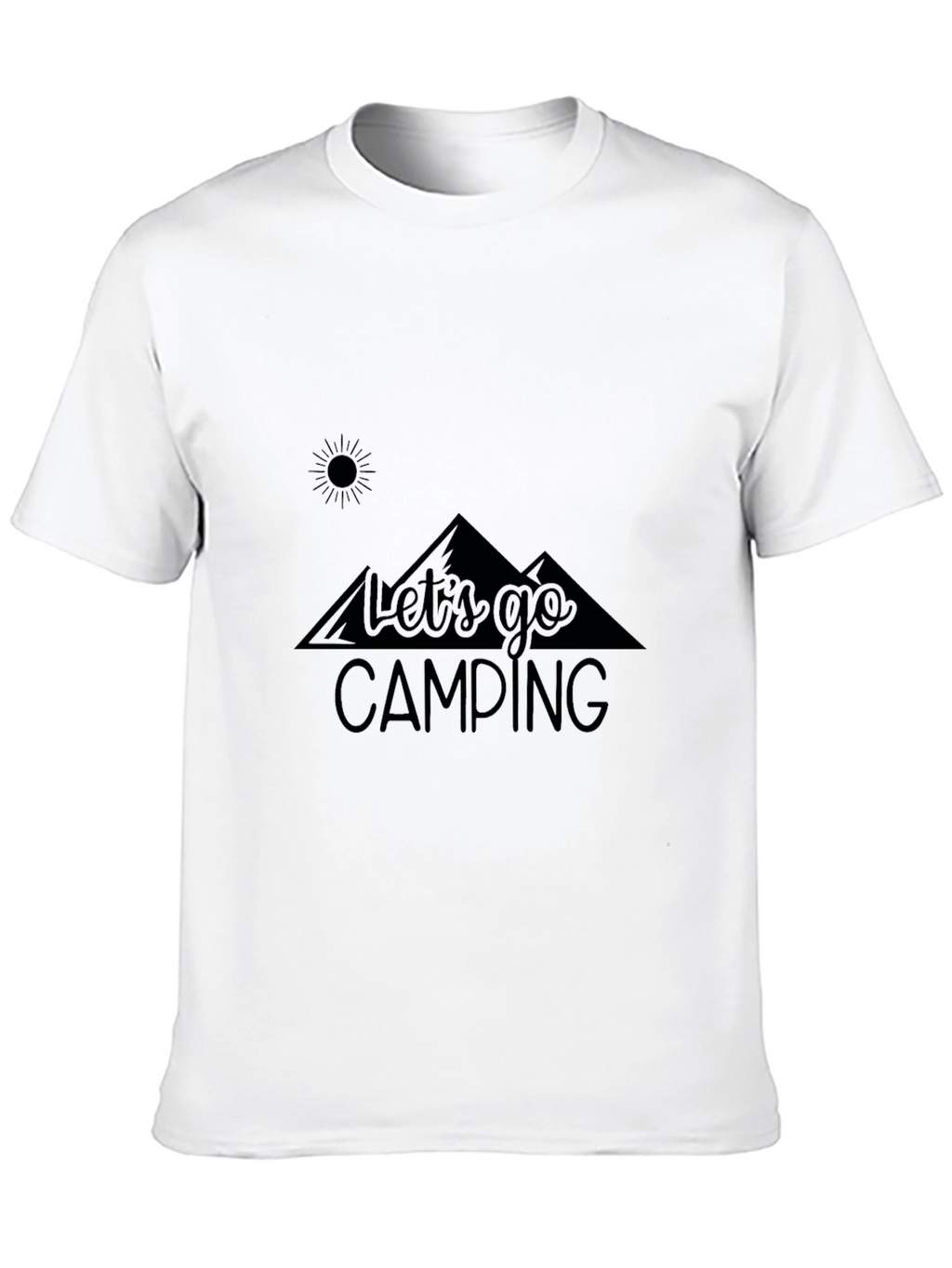 Lets Go Camping Black Graphic T-Shirt
