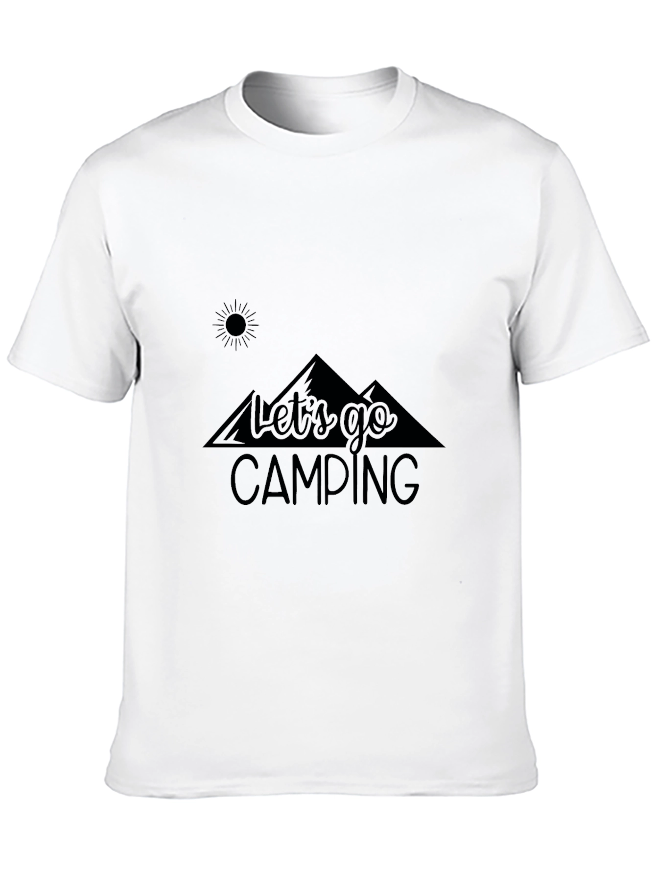 Lets Go Camping Black Graphic T-Shirt