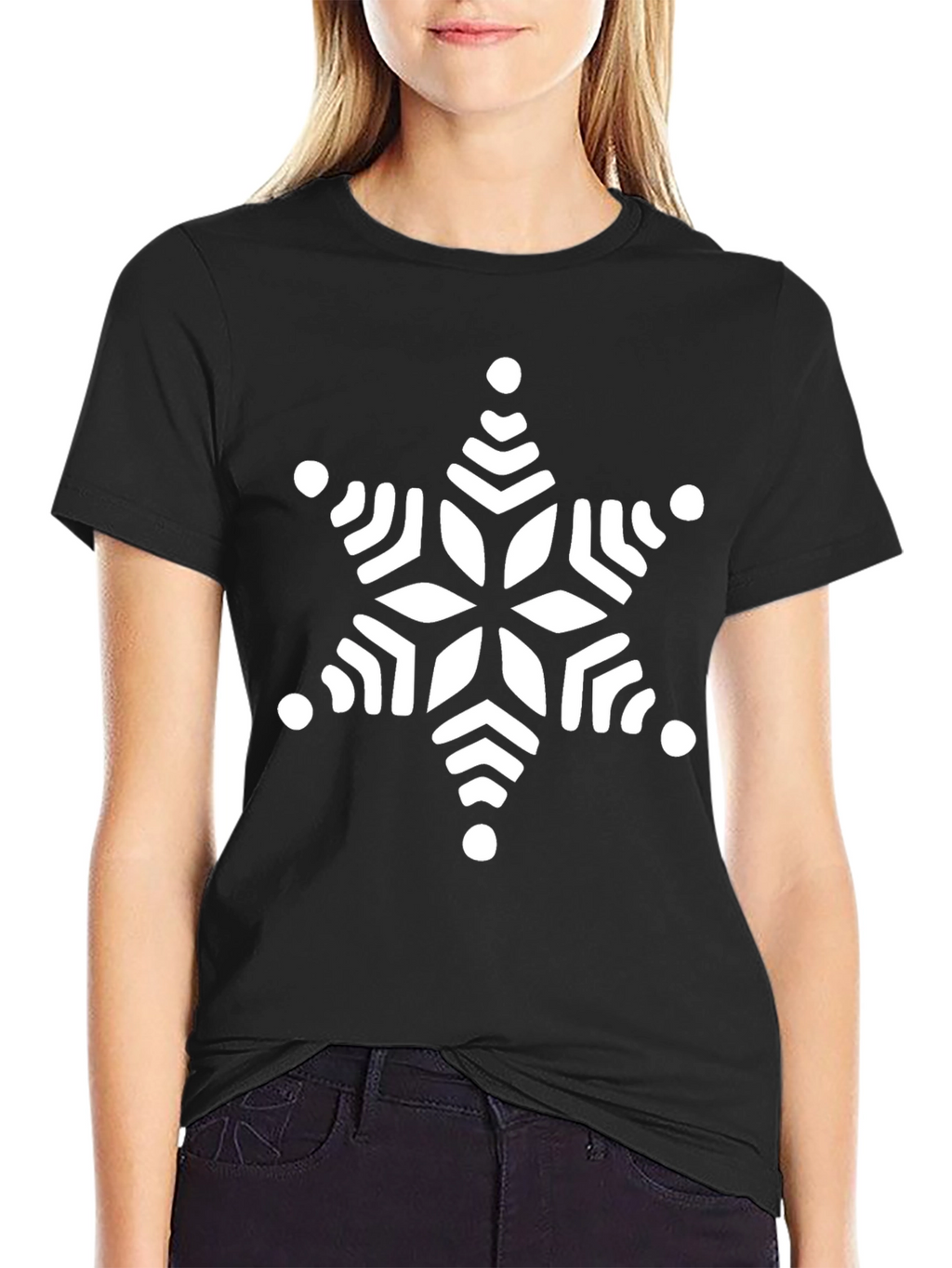 Snowflake Graphic Tee - Stylish Black T-Shirt