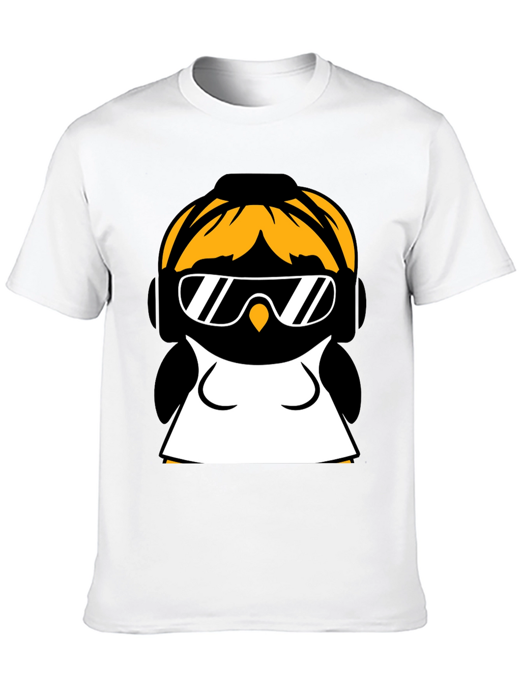 Cool Penguin Graphic Tee - Black Cotton Blend