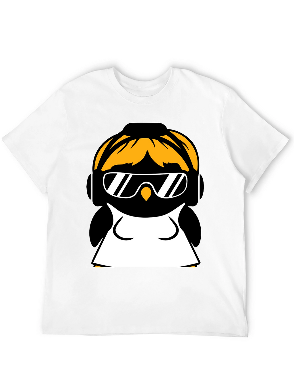 Cool Penguin Graphic Tee - Black Cotton Blend