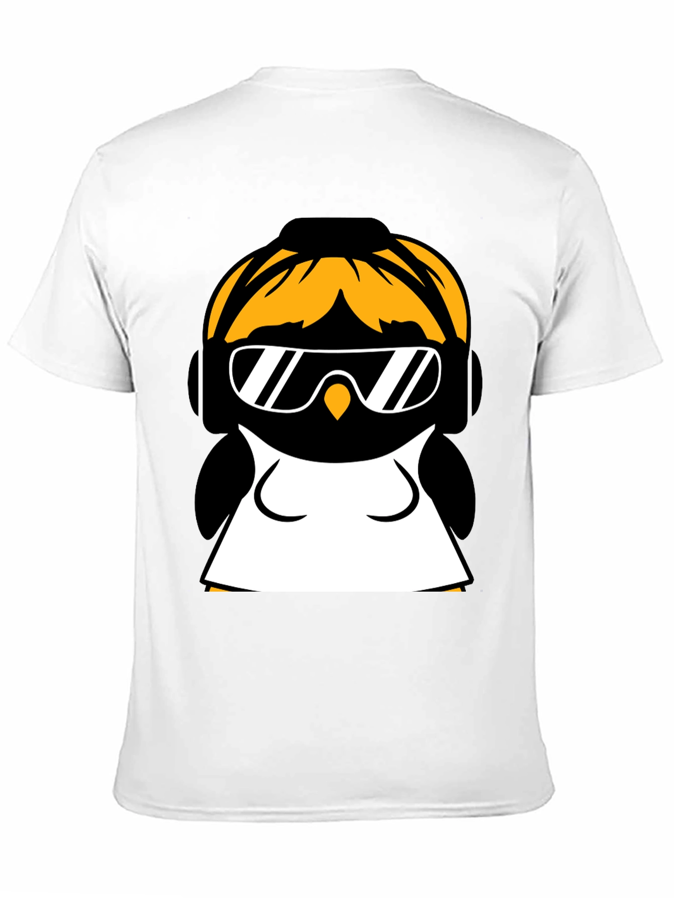 Cool Penguin Graphic Tee - Black Cotton Blend