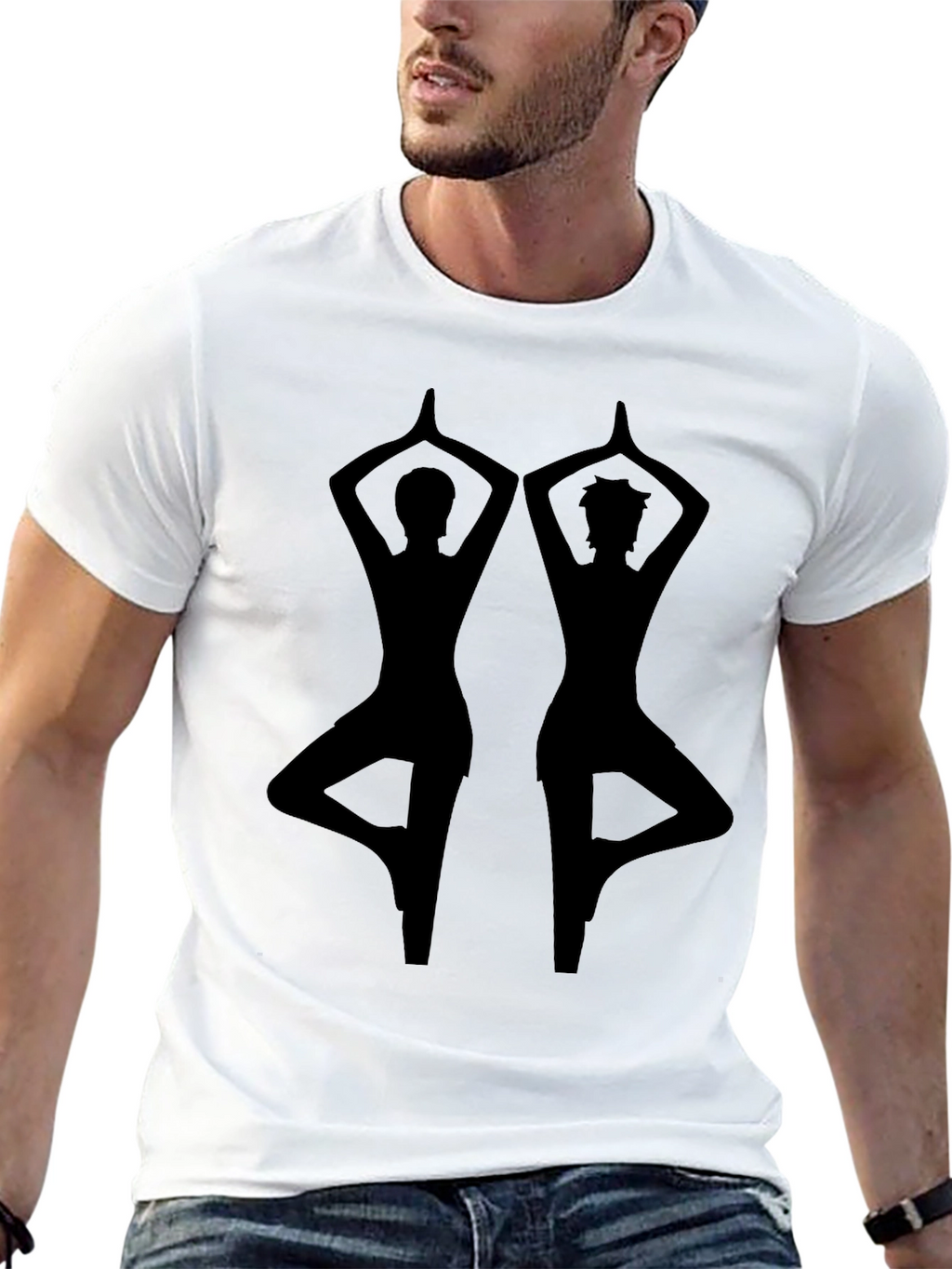 Yoga Silhouette Tee - Unisex Black T-Shirt