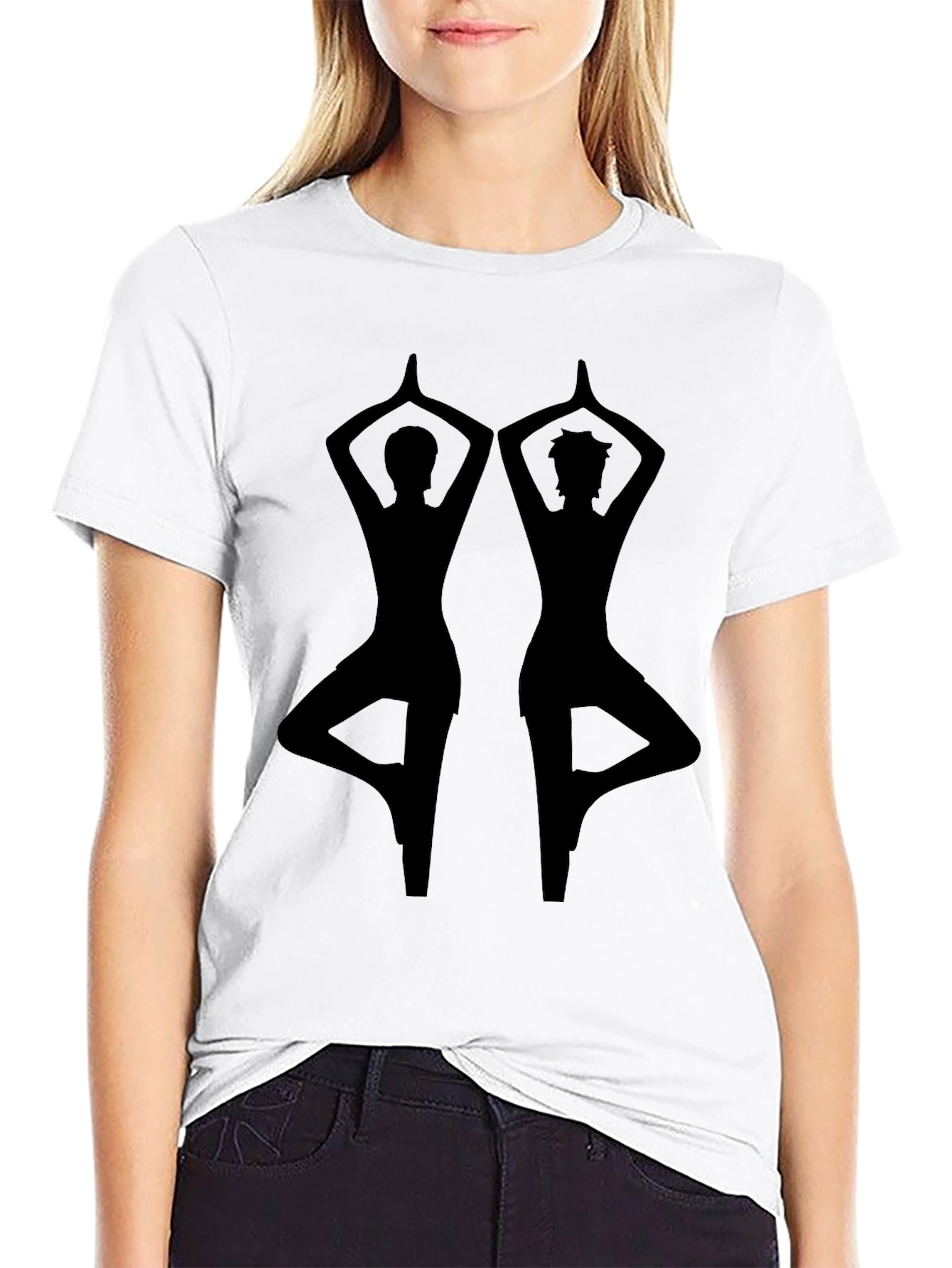 Yoga Silhouette Tee - Unisex Black T-Shirt