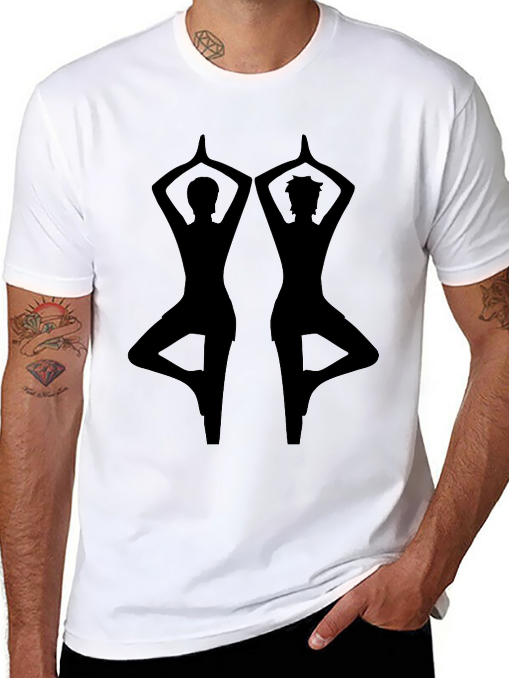 Yoga Silhouette Tee - Unisex Black T-Shirt