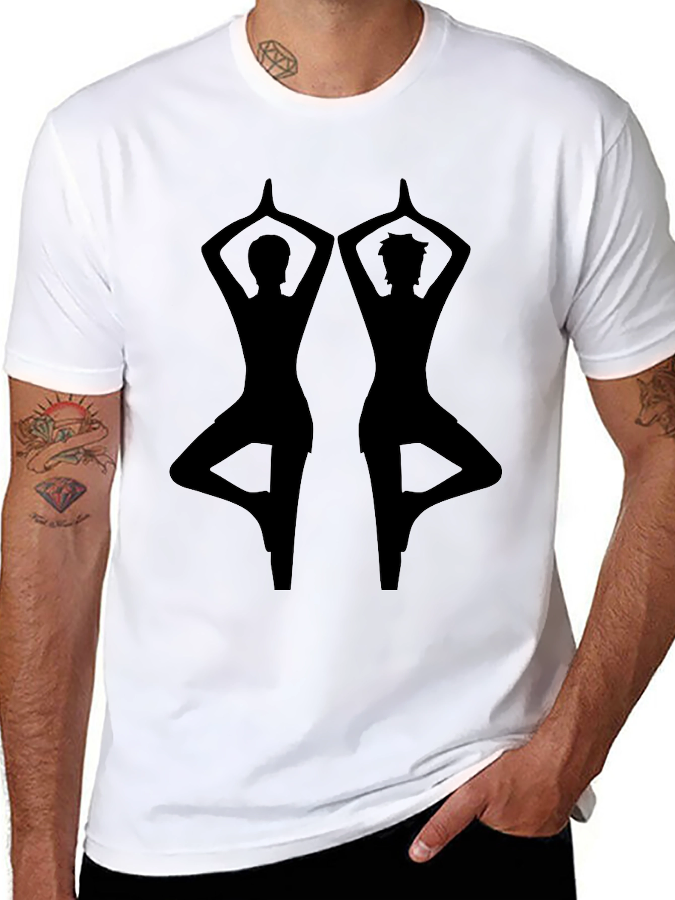 Yoga Silhouette Tee - Unisex Black T-Shirt