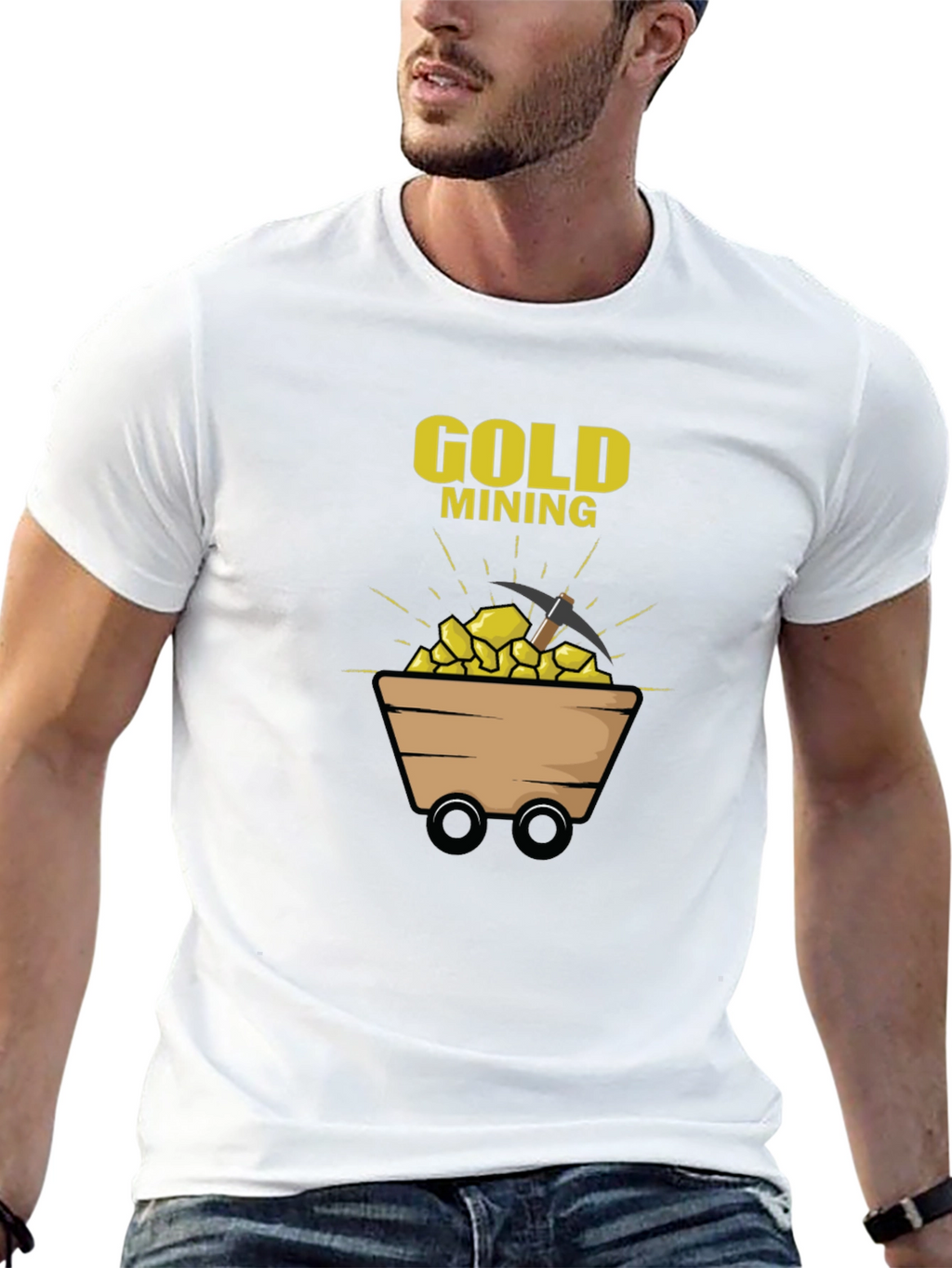 Gold Mining Graphic T-Shirt - Black