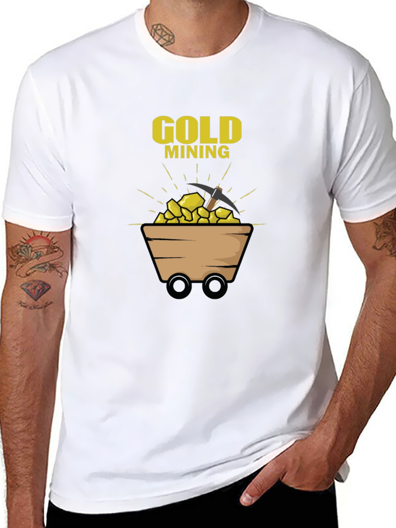 Gold Mining Graphic T-Shirt - Black