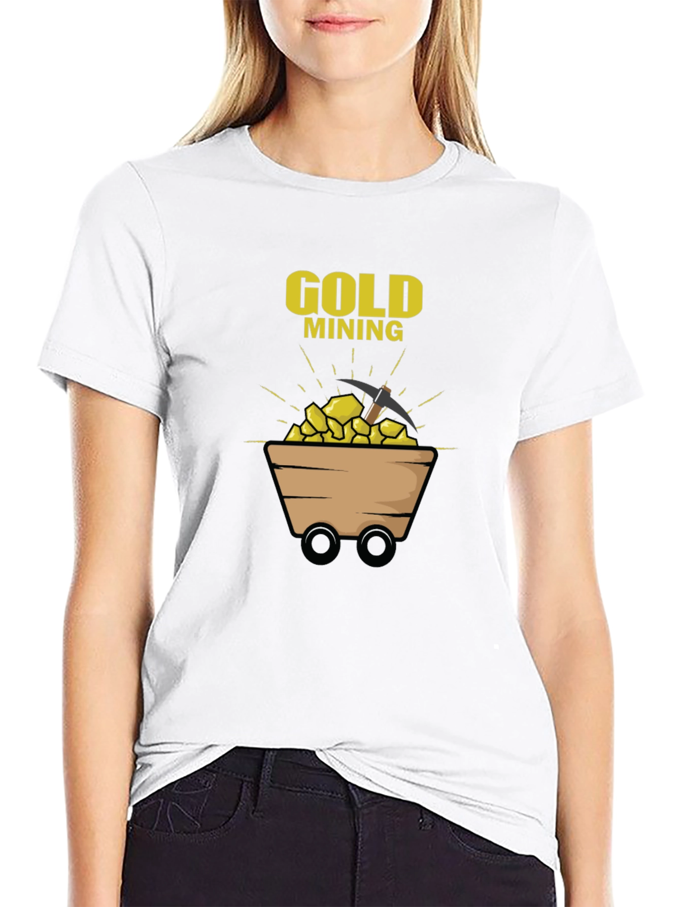 Gold Mining Graphic T-Shirt - Black
