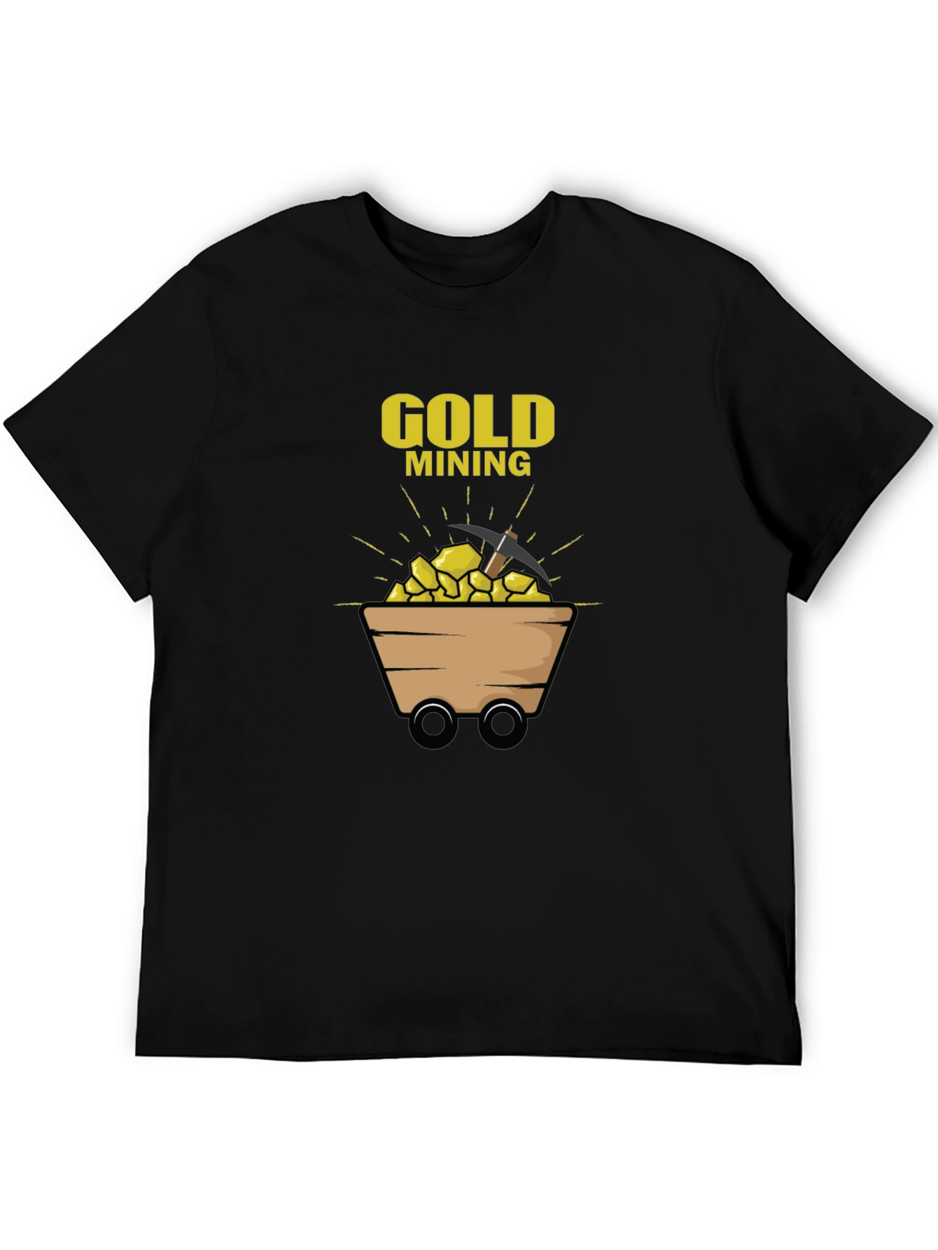 Gold Mining Graphic T-Shirt - Black