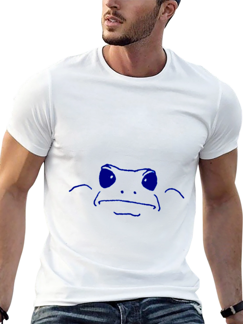 Cool Blue Frog Graphic Black T-Shirt
