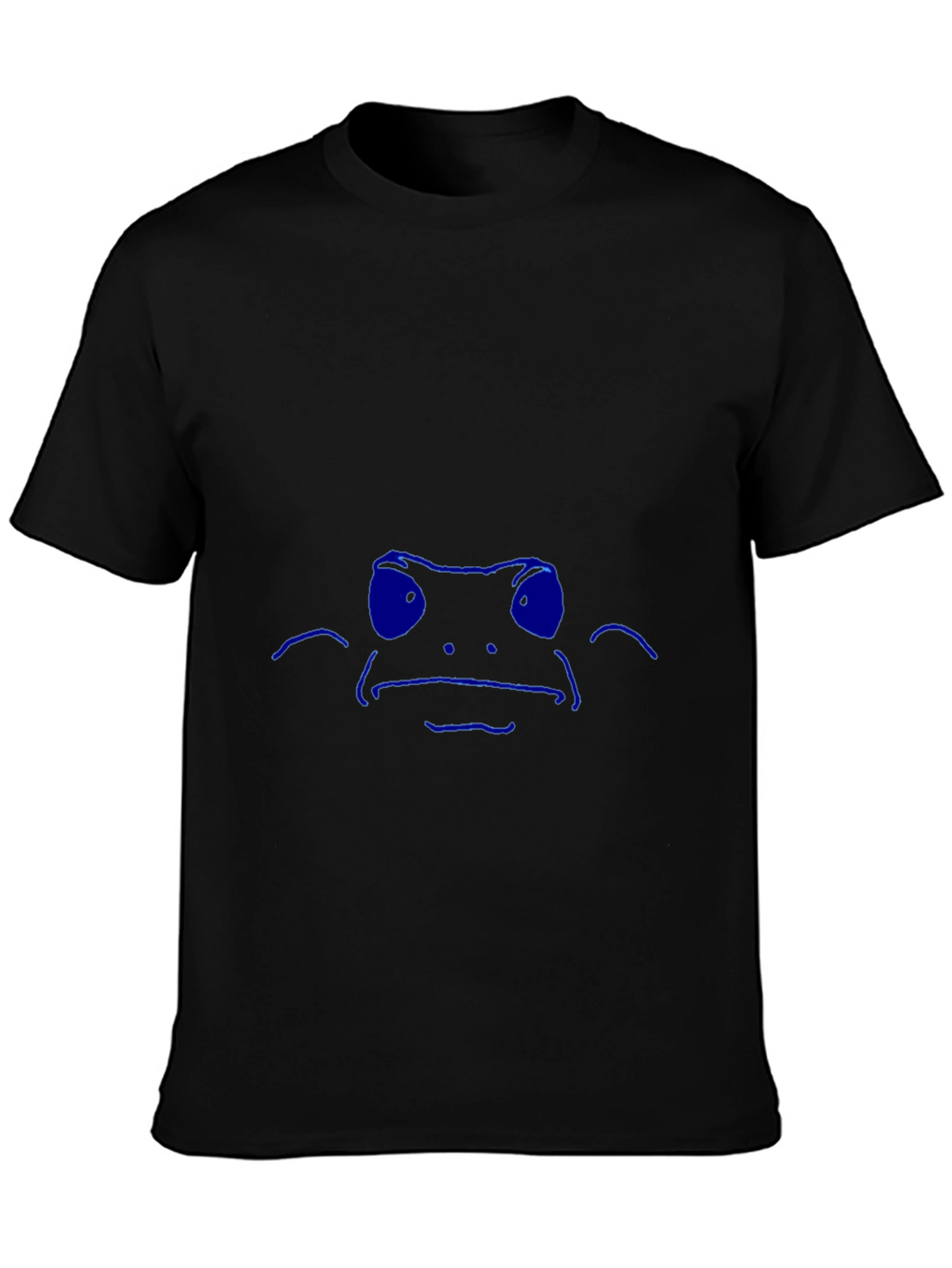 Cool Blue Frog Graphic Black T-Shirt