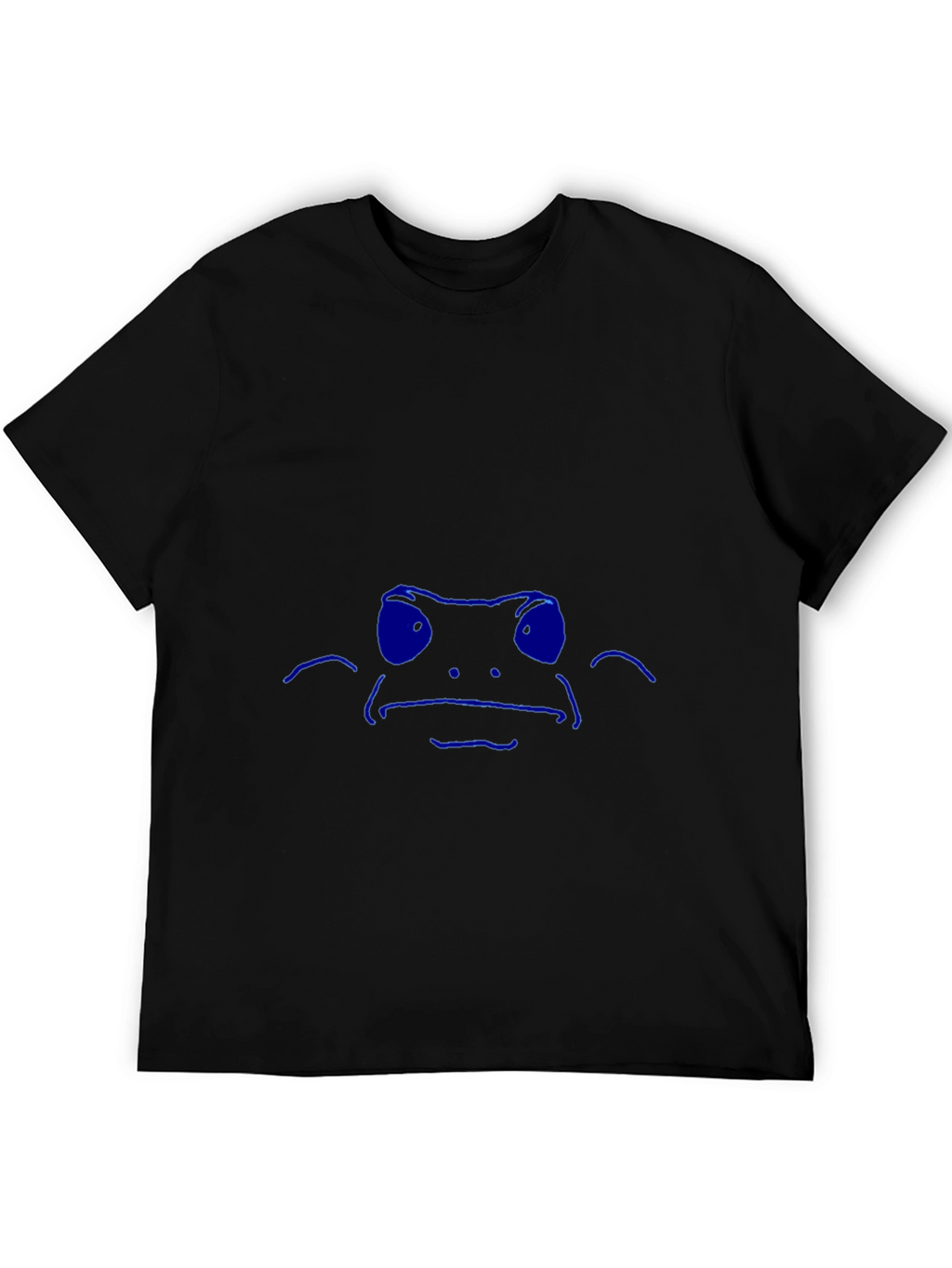 Cool Blue Frog Graphic Black T-Shirt