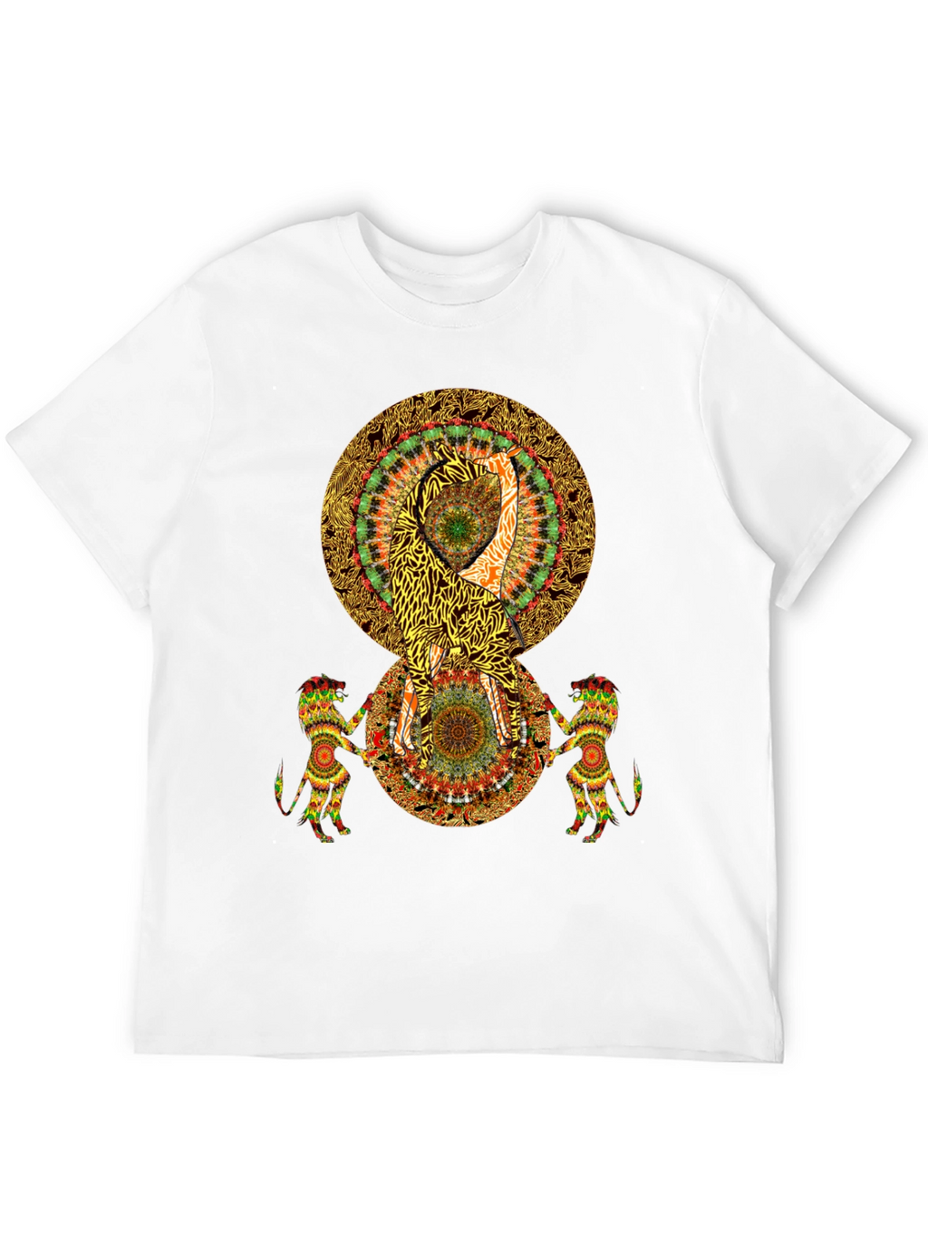 Psychedelic Mandala Print Black T-Shirt
