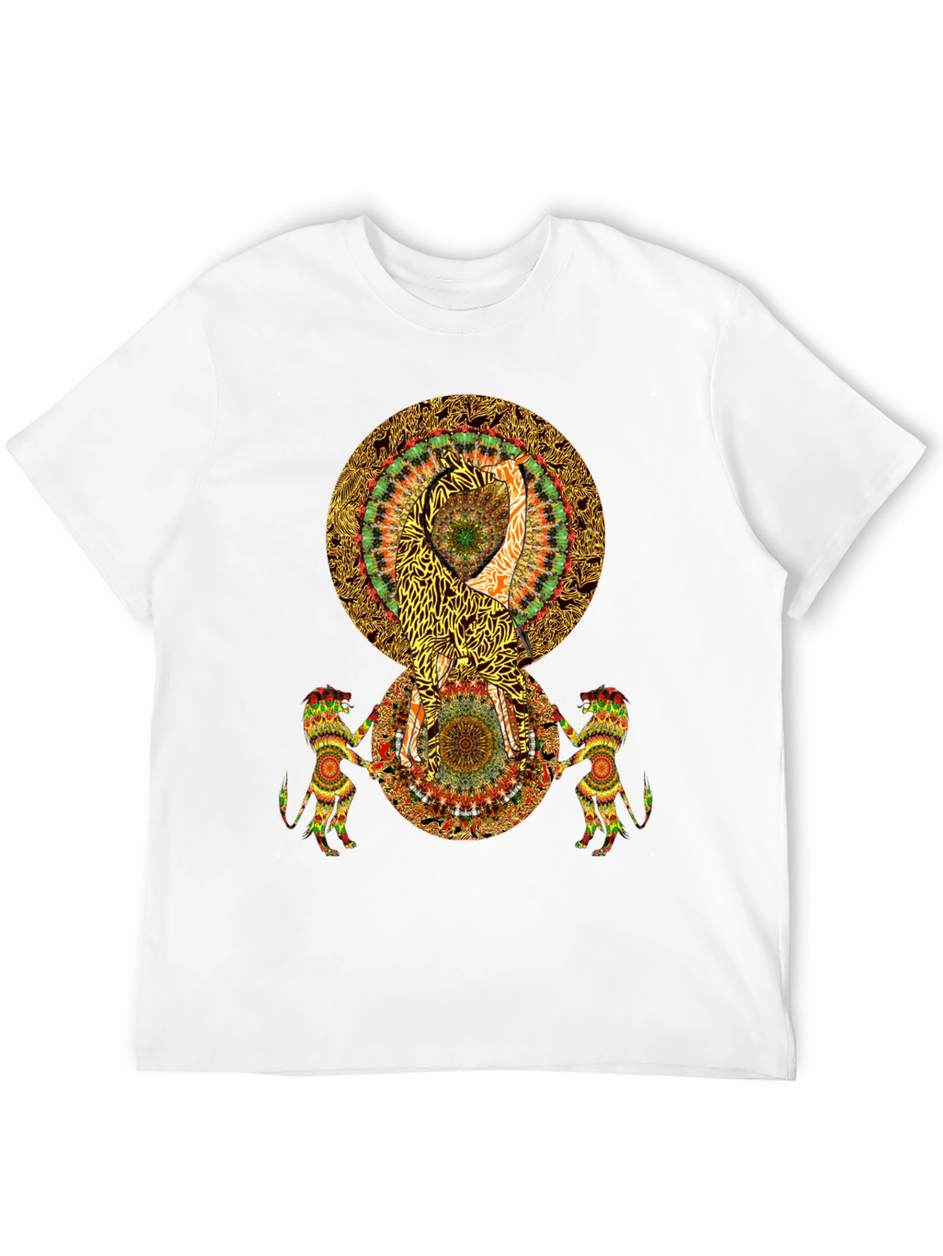 Psychedelic Mandala Print Black T-Shirt
