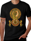 Psychedelic Mandala Print Black T-Shirt