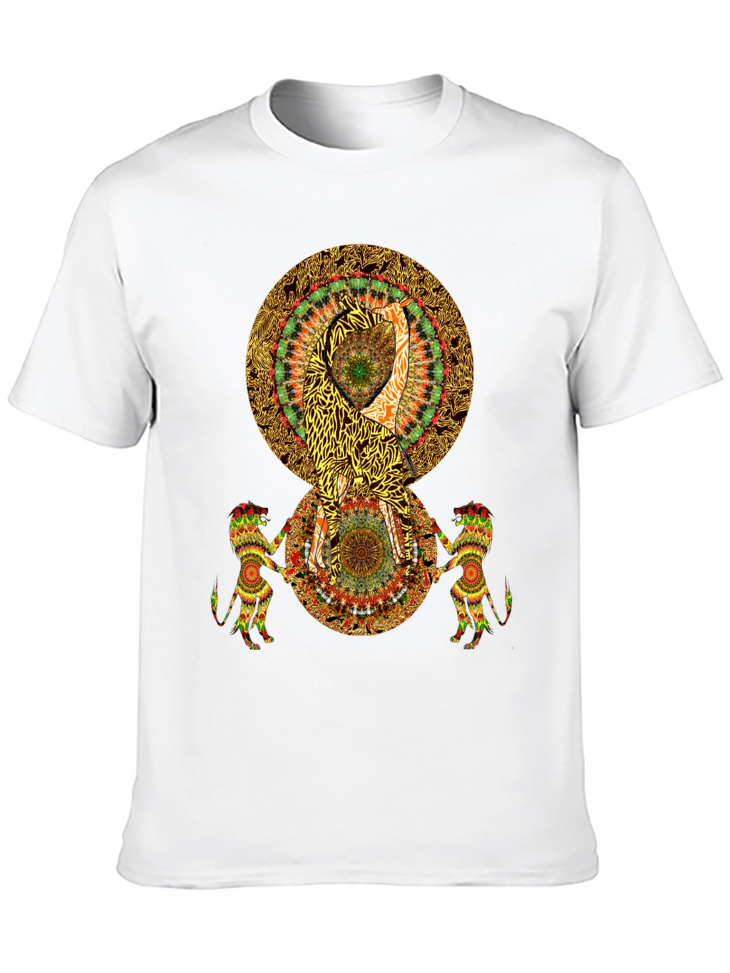 Psychedelic Mandala Print Black T-Shirt