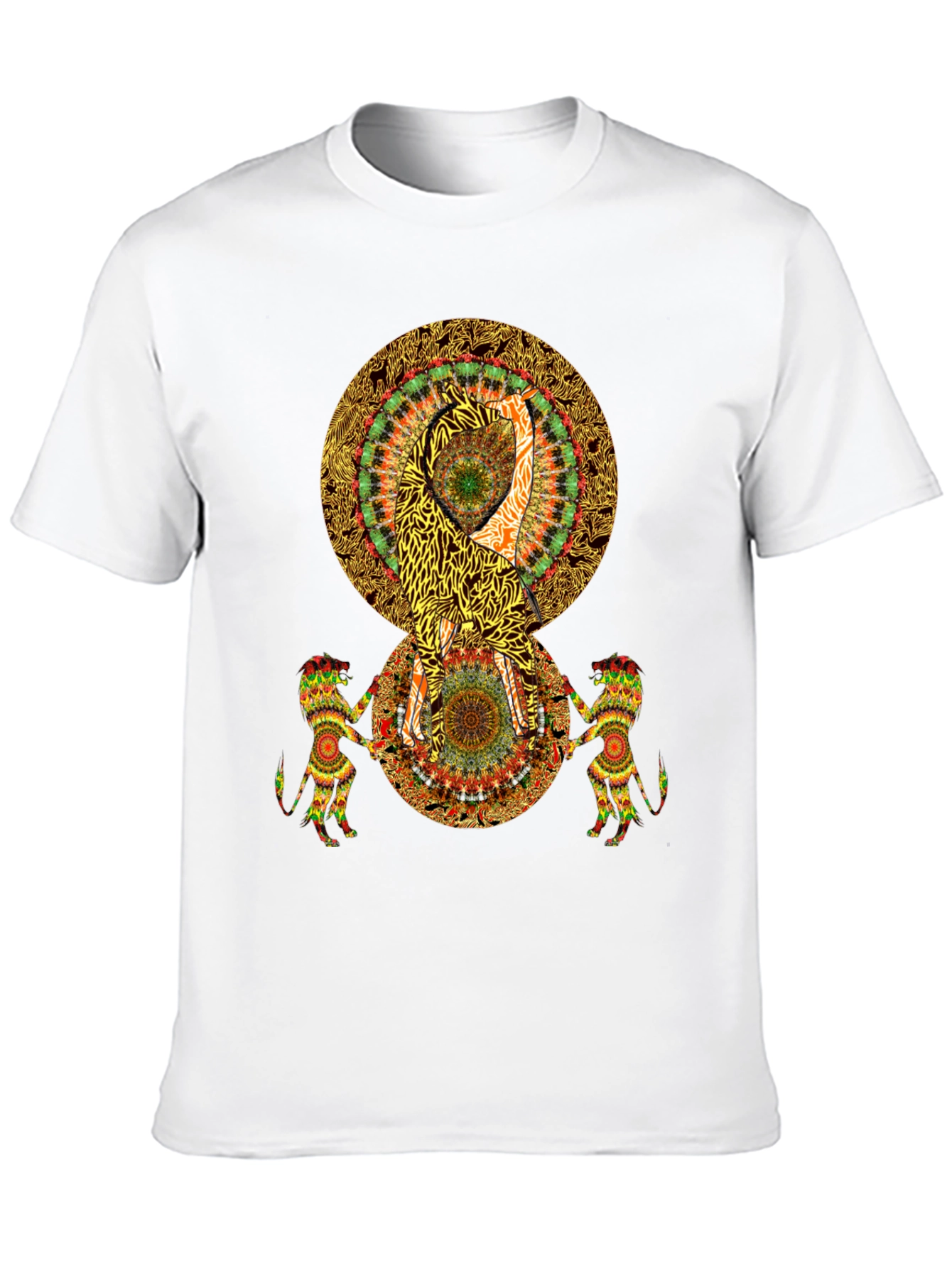 Psychedelic Mandala Print Black T-Shirt