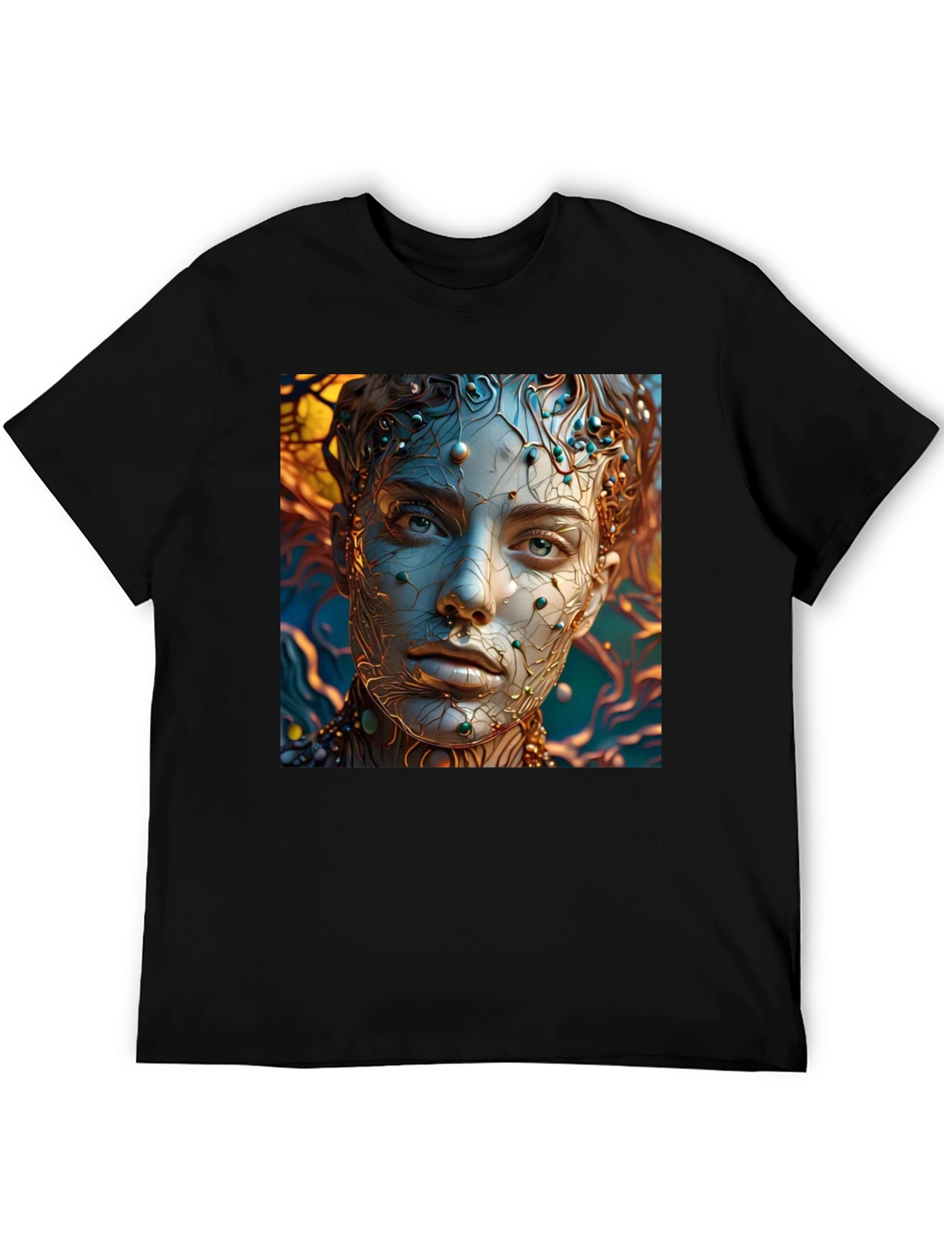 Abstract Portrait Graphic Tee - Unique Artistic Design