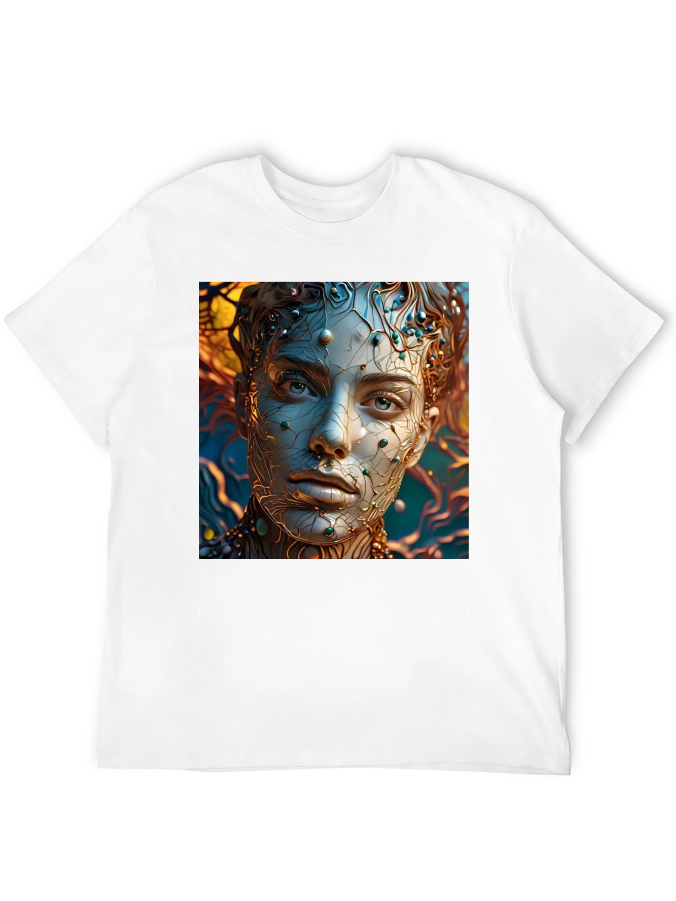Abstract Portrait Graphic Tee - Unique Artistic Design