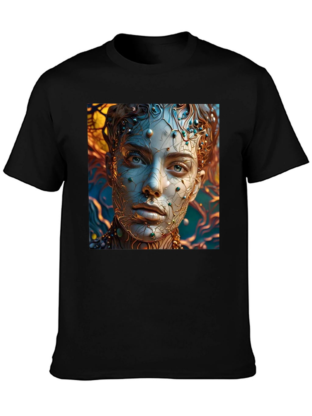 Abstract Portrait Graphic Tee - Unique Artistic Design