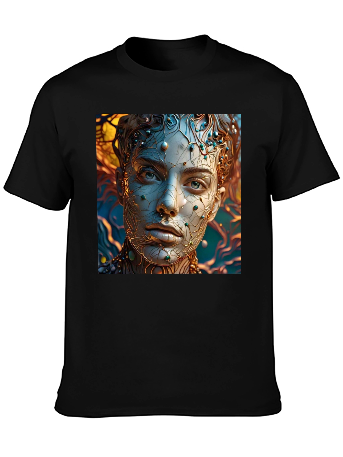 Abstract Portrait Graphic Tee - Unique Artistic Design